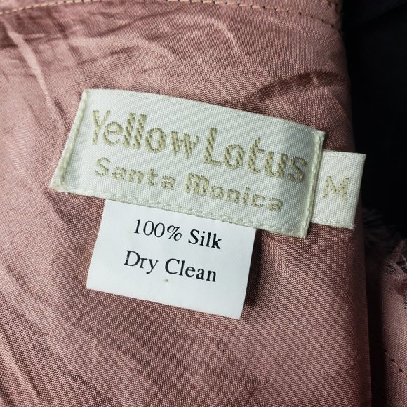 Yellow Lotus Sz M 100% Silk 2-Tone  Camisole - Picture 5 of 5